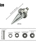 Dope Swap Proof Anti Theft License Plate Bolt Kit Featuring Sharp Spike Fasteners Universal Auto Hardware Set For Personal Rides Trucks SuVs And Street Machines In Silver, size details with spike fasteners.