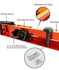 Heavy Duty 32 Inch Router Table Fence System with Premium Steel Rail showcases adjustable features and dust port.