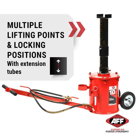 Tough As Nails 10 Ton Air Lift Jack With Precise Valve Control Heavy Duty Air Powered Lifter For Trucks Trailers And Construction Gear Built To Run Smooth As Butter On Any Auto Shop Floor Without Breaking A Sweat