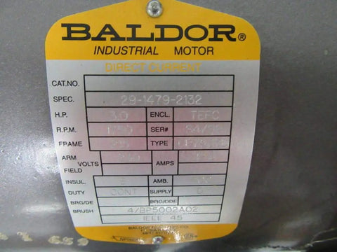Label on heavy duty 3HP electric motor 1750 RPM 215 frame industrial grade for high torque machinery