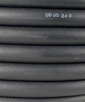 Close-up of 50 Foot 3/8 Inch Rubber Air Hose With 1/4 Inch Male NPT Solid Brass Ends Air Compressor Line 250 Psi
