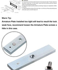 Heavy Duty Magnetic Door Lock 1200LBS 500KG Holding Force 12V Fail Safe NC Mode For Access Control System Stainless Steel Housing With Anti Residual Magnesium Beefy Secure Lock For Offices Homes And Commercial Entrances armature plate and screw components.