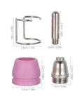 Top Tier Plasma Cutter Consumables Cut-60 Ag60 Sg55 Nozzle Kit With Drag Shield includes ceramic and metal tips for clean cuts.