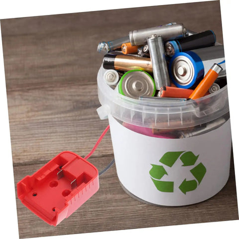 Lithium Battery Adapter Conversion Kit For Power Tools Easy DIY Install Power Connector with recycling bin and batteries