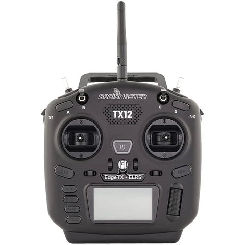 TX12 MkII ELRS 16CH OpenTX EDGETX Multi-Module Radio Transmitter For RC Drones front view with control knobs and screen
