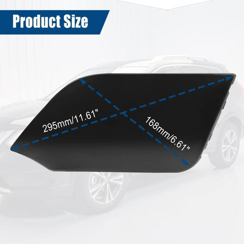 Front Bumper Tow Hook Cover For Nissan Rogue 2017 2018 2019 2020 CVT AWD FWD Hybrid, size dimensions 295mm x 168mm