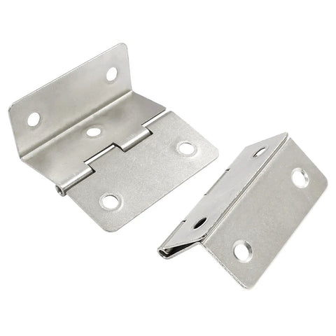 Sweet Deal Silver Three Fold Cabinet Hinges For Wood Doors And Furniture Drawers With Quick Grip Screws 2 X 2.2 Inch Plates