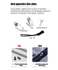 Three Size Zipper Pull Replacement Kit comparing old plastic and new zinc alloy parts with zip tie and screw button.