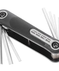 Stellar Unomor Portable Folding Hex Key Kit With Flathead Screwdriver For Home Repair And Maintenance Handy Tools In Your Pocket, black steel, folded with keys open