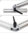 4 Pack Pro Grade Aluminum Extrusion Pivot Hinge Brackets For 1010 1020 2525 T Slot Profiles, Swivel Degree Adjustable, Includes Hardware And Handles, 1x1 Inch Connector Set, Heavy Duty DIY Build Kit. aluminum pivot hinge bracket on 1x1 inch T-slot extrusion