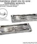 Top Tier Stainless Steel Folding Wrench Kit With Hex And Torx Bits For DIY Fixes, Home Repairs, And Garage Jobs That Get The Job Done Right And Fast, 91x32mm