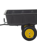 Side view of Heavy Duty Lawn Trailer With 600 Lb Capacity, 10 Cu Ft Poly Tub, Built Tough With Rugged All Steel Frame And Rust Resistant Finish