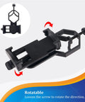 Universal Smartphone Adapter Mount for Binoculars Telescopes Monoculars Spotting Scopes and Microscopes showing rotatable design
