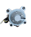 Top view of Plug And Play Air Conditioning Outdoor Unit Motor ZWR150-A2 Brushless DC Replacement Fan Motor with wiring harness.