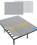 Queen Bunkie Board 60 X 80 Inches Low Profile Bed Foundation on metal frame with anti-slip grey panels for support.