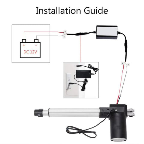 Installation guide for Heavy Duty Electric DC Linear Actuator Packing Six Thousand Newtons Of Raw Straight Push Pull Chops Plus Five Hundred Millimeter Travel.
