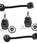 4 Piece Front Lower Ball Joints And Sway Bar Link Kit For Jeep Liberty 2008 2009 2010 2011 2012 And Dodge Nitro 2007 2008 2009 2010 2011 Heavy Duty Replacement Easy Install Precise Fit K80629 K750127, black suspension parts