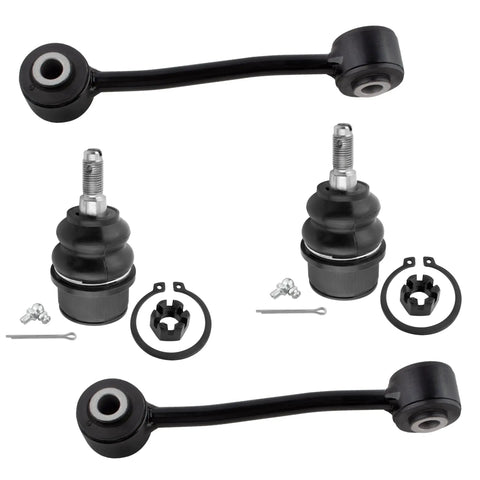 4 Piece Front Lower Ball Joints And Sway Bar Link Kit For Jeep Liberty 2008 2009 2010 2011 2012 And Dodge Nitro 2007 2008 2009 2010 2011 Heavy Duty Replacement Easy Install Precise Fit K80629 K750127, black suspension parts