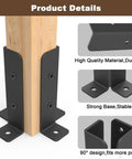 Adjustable Deck Post Anchor Brackets Kit Fits 1.5x1.5, 2x2, 2x4, 4x4 Posts installed showing durable steel base
