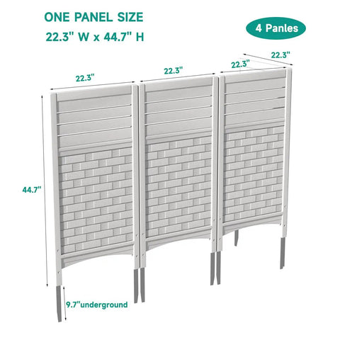 Outdoor Privacy Screen For Air Conditioner Unit With Four Panels, Trash Can Enclosure And Pool Equipment Shield, Resin Fence Kit