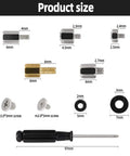 46 Pieces NVMe M.2 SSD Mounting Screws Kit With Magnetic Screwdriver, showcasing various screw and standoff sizes with measurements.