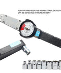 Dial Torque Wrench With Real-Time Pointer Gauge, 0.2-1 N m Range, Handy Hand Tool For Force Testing, Instrument Calibration And Bench Inspections, Real Easy Readout For Precise Tightening And Adjustments, stainless steel body with sockets