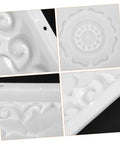 Close-up of white plastic DIY Concrete Brick Molds For Garden Pathways Vintage Paving Molds For Lawn And Patios Decoration