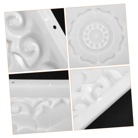 Close-up of white plastic DIY Concrete Brick Molds For Garden Pathways Vintage Paving Molds For Lawn And Patios Decoration