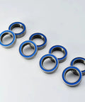 Steel Sealed Bearing 6700 2RS 10x15x4mm For 1/10 RC Cars Upgrade Part High Precision Metal Bearing Improves Transmission Efficiency And Power Transfer Durable Replacement Accessory For RC Car Enthusiasts., blue sealed steel bearings on white background
