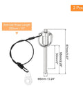 Two Pack 1/4 Inch By 2 Inch Quick Release Pins, Stainless Steel Ball Locking Pins With Ring Handle And Wire, 304 Marine Grade, Silver