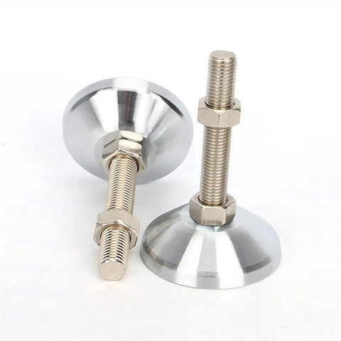 4 Piece M16 Carbon Steel Adjustable Feet Levelers For Workbench Heavy Duty Furniture And Industrial Equipment Swivel Style For Quick Install Easy Setup Ideal For Leveling On Uneven Floors And Variable Surfaces, carbon steel swivel feet