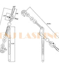 4 Pack Lever Load Binder With 2 Grab Hooks For Five Sixteenth Or Three Eighths Grade 70 Transport Chain 5400 Lb Working Load Limit diagram