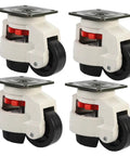 Four Piece Heavy Duty Swivel Casters Set With 3 Inch Height Adjustable Plate Casters And Leveling Feet Industrial Workbench Wheels For Furniture And Equipment Built Tough And Easy To Roll, four black casters