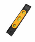 Spirit Level, 3, New Yellow Level 23CM with three bright vials, black frame for compact leveling tasks.
