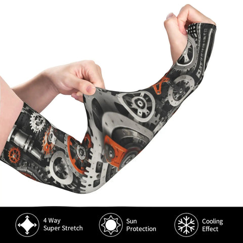 Cooling Compression Arm Sleeves With Thumb Hole For Men And Women Lightweight Breathable Polyester Golf Running Cycling Yard Work UV Sun Shade Sport Gear To Chill Out Fast And Keep Your Arms Fresh