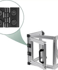 4 Piece Zinc Alloy Hinge For M4 2020 Aluminum Profile Extrusion With 180 Degree Adjustable Swing Includes 16 M4 Groove Nuts 16 M4x10 Screws And 3mm Wrench All In One Hardware Kit For Quick DIY Install, black hinge on aluminum frame