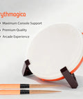 Taiko Drum Controller Tatacon For Switch PS4 Xbox Series X S PC iPad And Wii With Adapter showing drum and sticks on stand