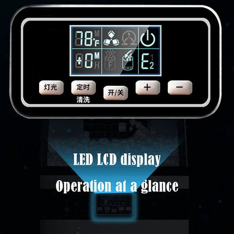 No Fuss Countertop Nugget Ice Maker With Self Cleaning Cycle And Chill Quiet Motor features a clear LED LCD display for easy operation.