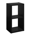 2-Cube Open Back Storage Organizer In Black With Sturdy Frame And Finished On Front And Back A Go-To Space Saver Measures 30 In H By 15.87 In W By 13.5 In D Fits 13-In Fabric Bins Perfect Closet Or Living Space Organizer