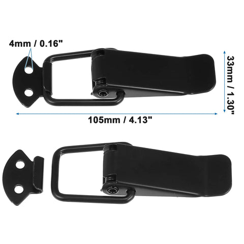 Universal Car Bumper Security Hook Lock Clips Slick Quick Release Fasteners 105x33mm two steel clips for auto trunk use.