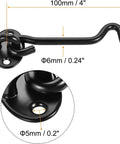 WUUWCHODC Hook and Eye Latch Gate Cabin Door Catch Window Swivel 201 Screws, measuring 100mm, black durable metal design.