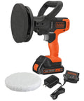 Matrix 20V Max Buffer Kit For Cars Floors And Furniture With 3500 RPM Random Orbital Polisher, Battery, Charger, Orange