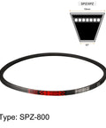 SPZ800 Drive V Belt Featuring 805MM Pitch Length Heavy Duty Industrial Rubber Transmission Strap in circular shape.