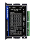 Front view of STEPPERONLINE CL57T closed-loop stepper driver with green terminal block, 0-8A, 24-48V DC