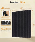 No Sweat Peel And Stick Acoustic Foam Panels 48 Pack Self Adhesive Sound Proofing Wedges One Inch Thick with size details.
