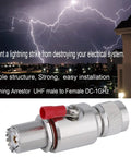UHF Lightning Arrestor Surge Protector PL-259 Male To SO239 Female Bulkhead with grounding screw and copper wire option