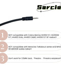 Remote Shoulder Speaker Microphone With Beefed Up Cable showing 3.5mm jack not compatible with certain radios and accessories