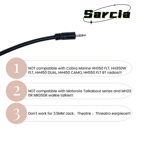 Remote Shoulder Speaker Microphone With Beefed Up Cable showing 3.5mm jack not compatible with certain radios and accessories