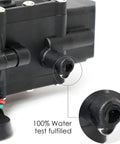 Close-up of 12V DC Fresh Water Pump Diaphragm Self Priming Sprayer Camping Ready For RV Boat Camper Marine Lawn 4.5 L Per Min 110 PSI