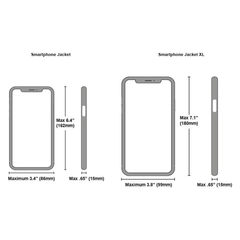 Pro ToolMate Retractable Tool Tether And Smartphone Jacket Kit size guide for standard and XL phone jackets
